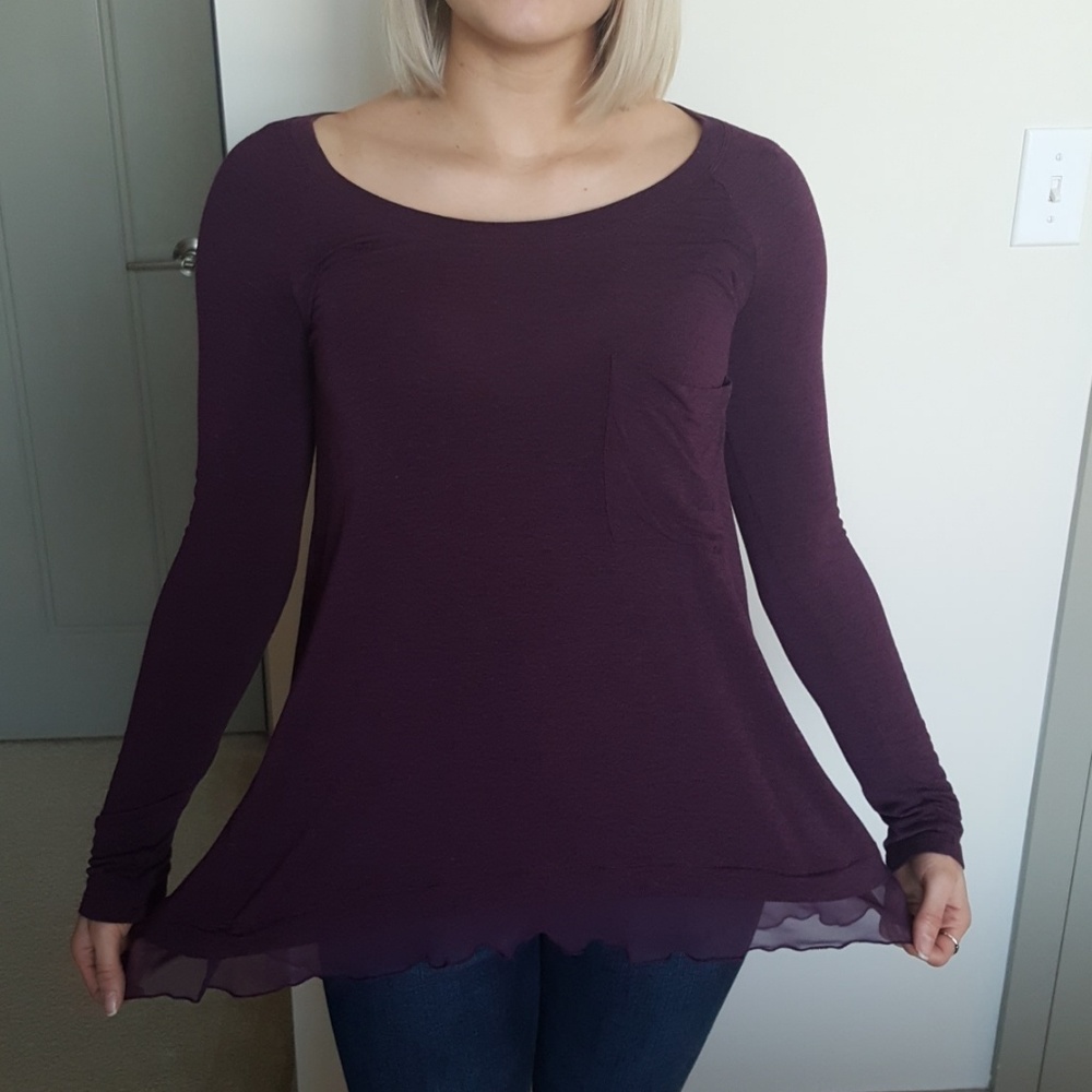Very comfy long sleeve with sheer detailing!